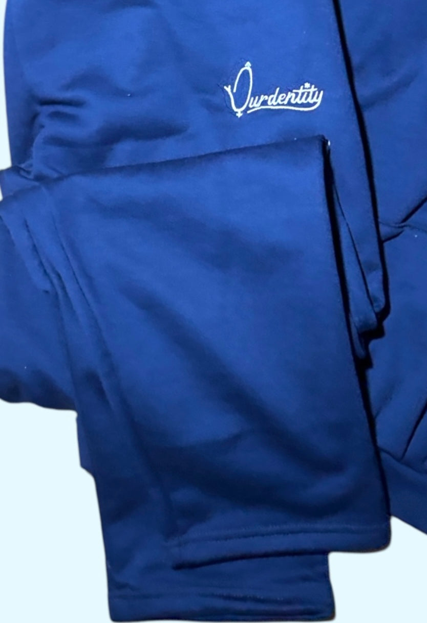 Navy Blue Open Ankle Tracksuit Bottoms