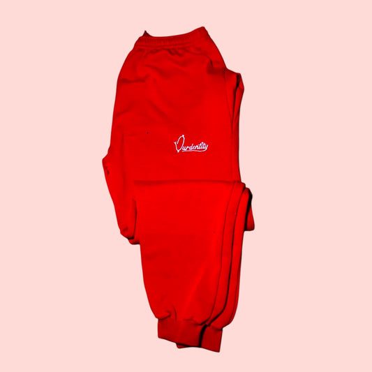 Red Cuffed Tracksuit Bottoms