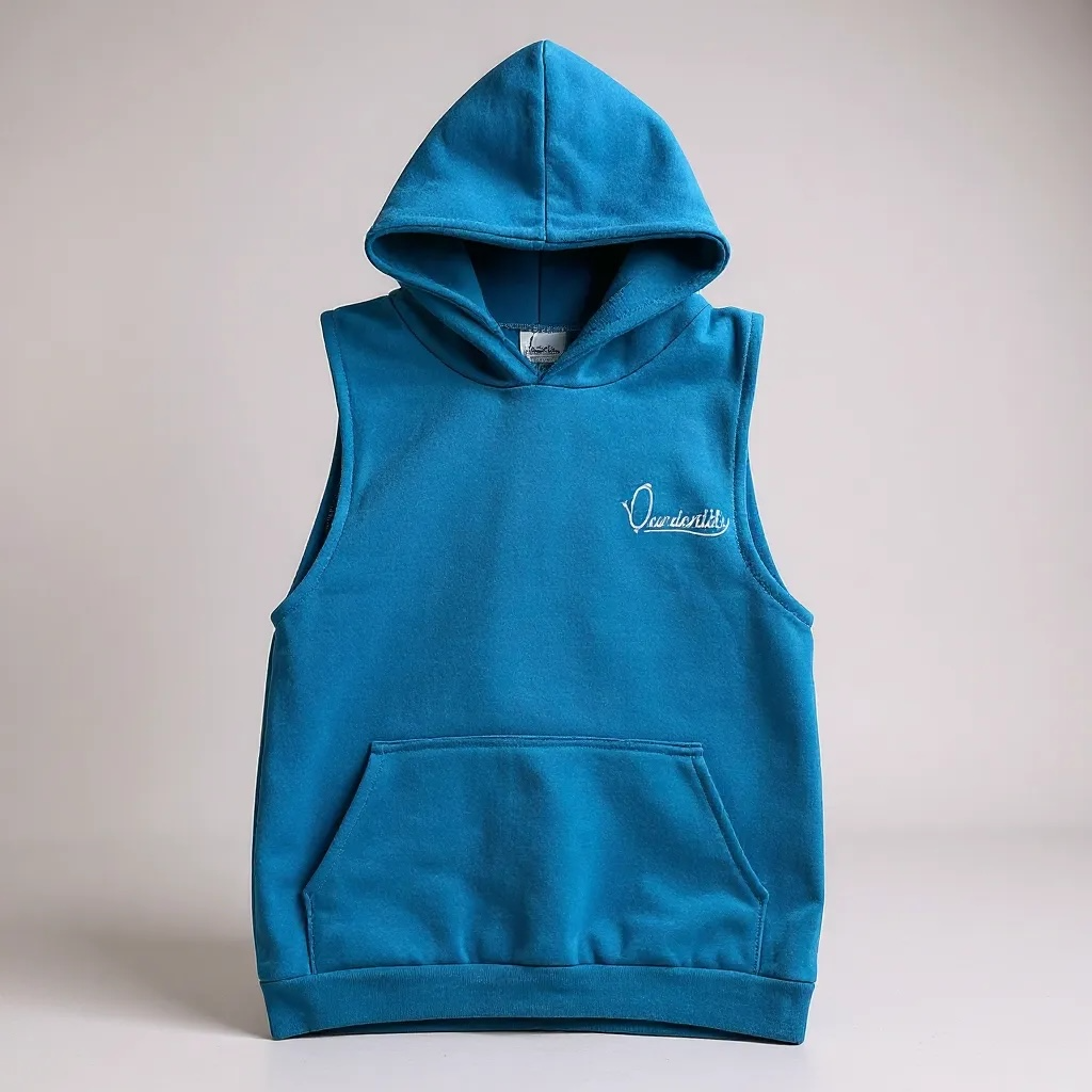 Sky Blue Sleeveless Hoodie