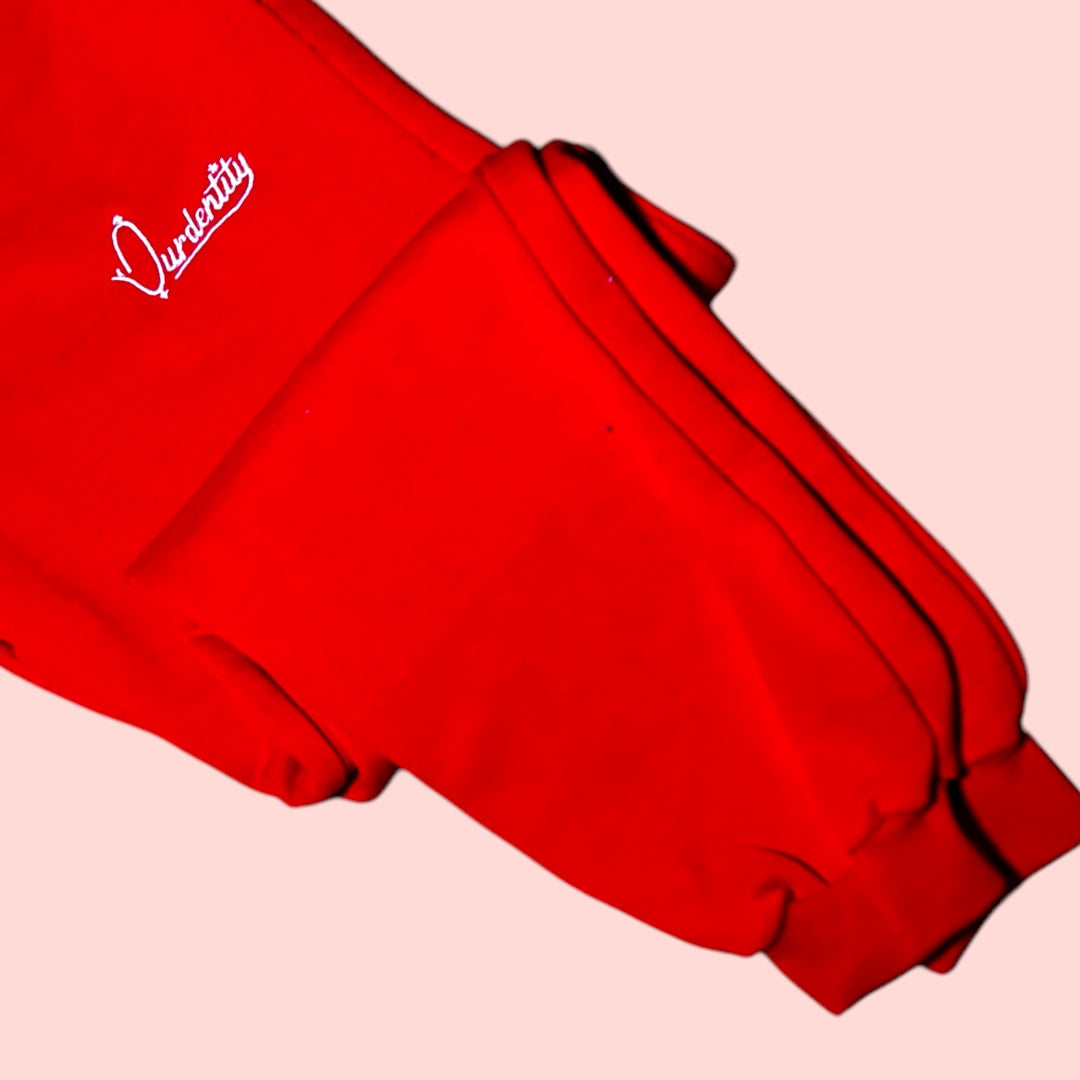Red Cuffed Tracksuit Bottoms