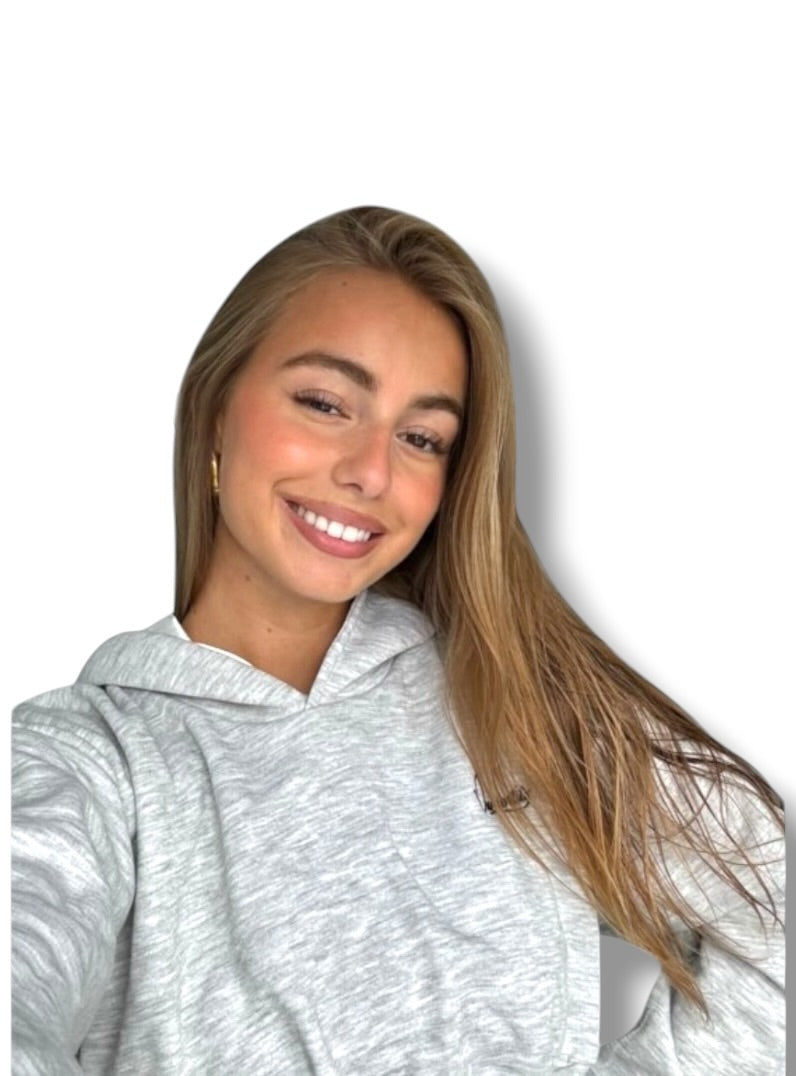 Silver Grey Luxe Crop Hoodie