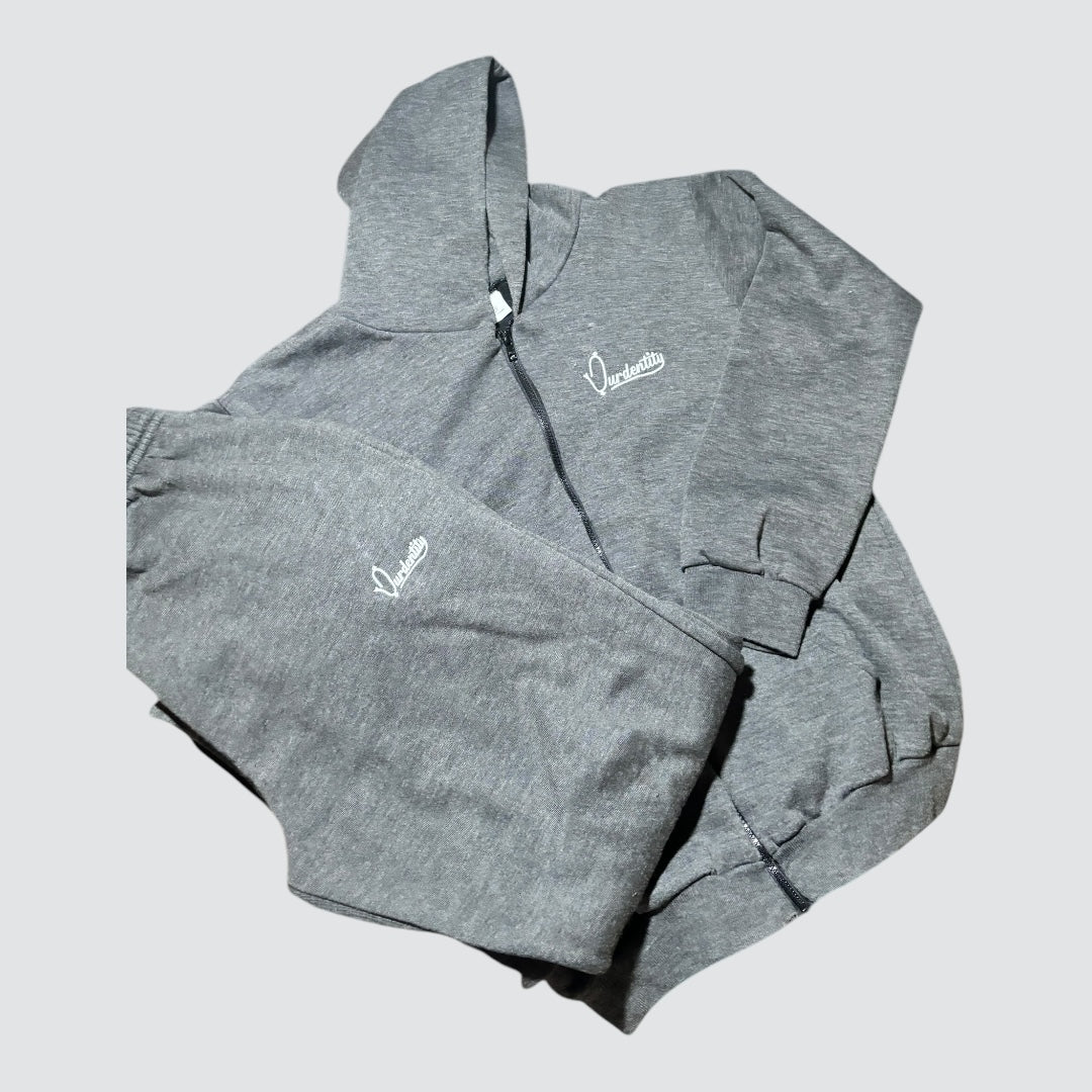 Raven Grey Full Zip Cuff Bottom Tracksuit