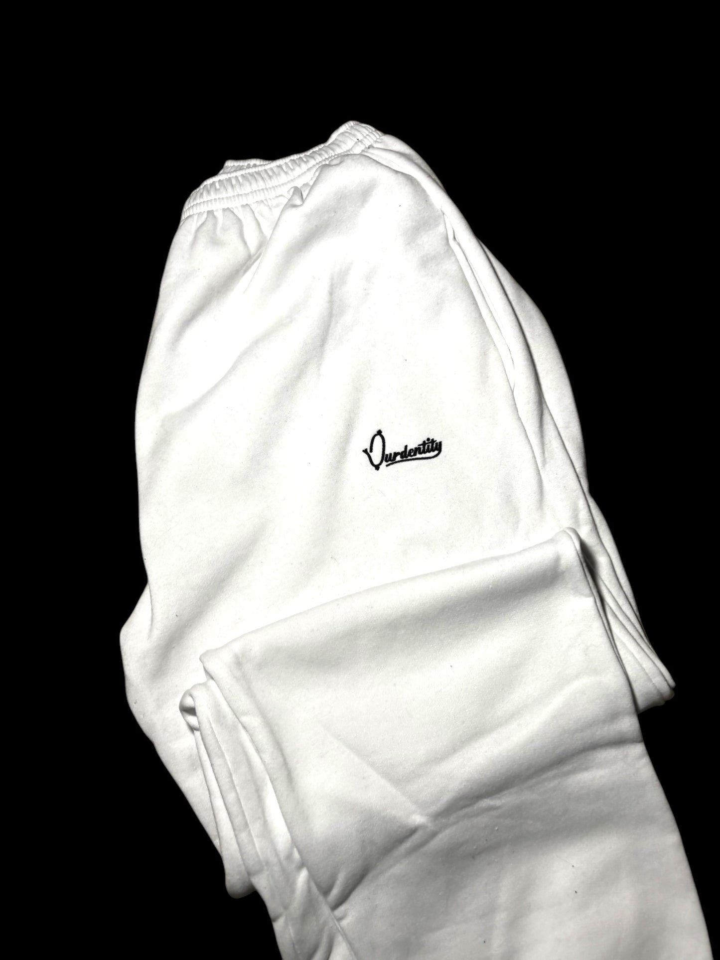White and Black Overhead Cuff Bottom Tracksuit