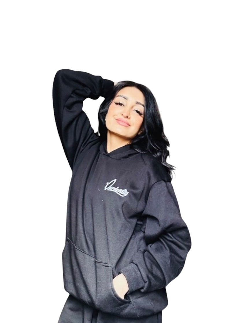 Satin Lined Black Hoodie