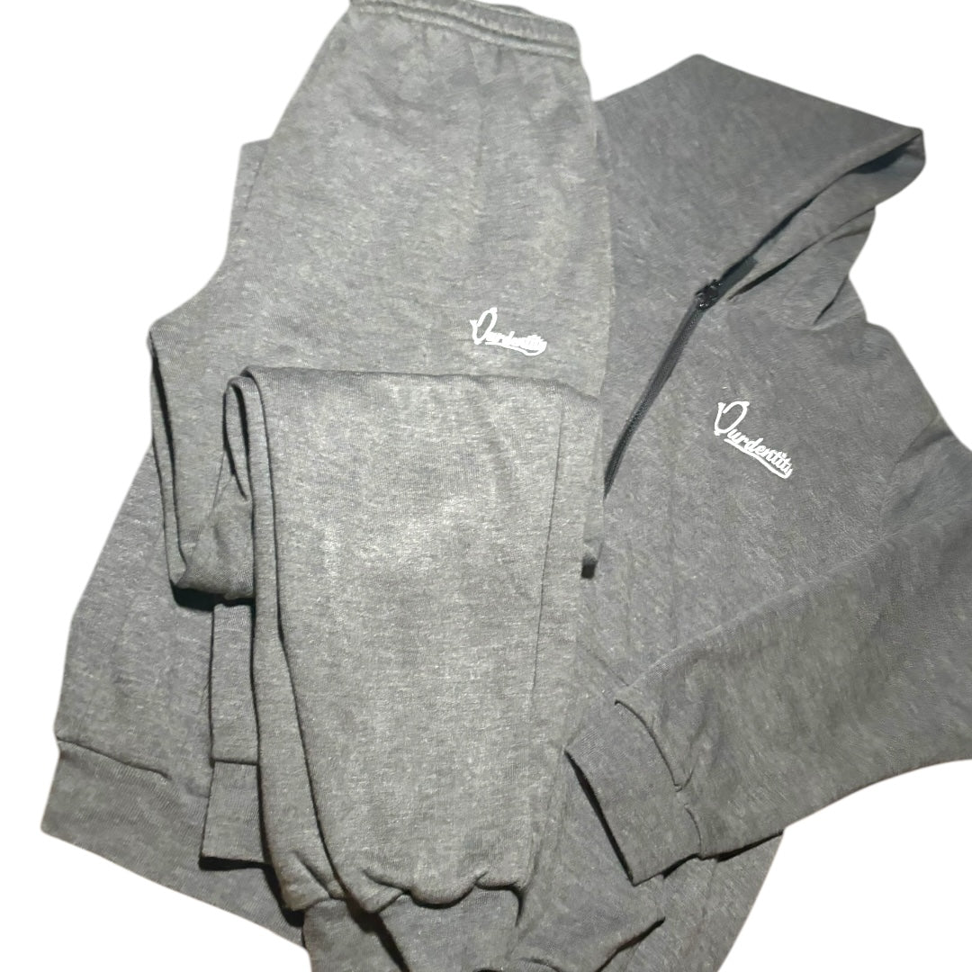 Raven Grey Zip Cuff Bottom Tracksuit