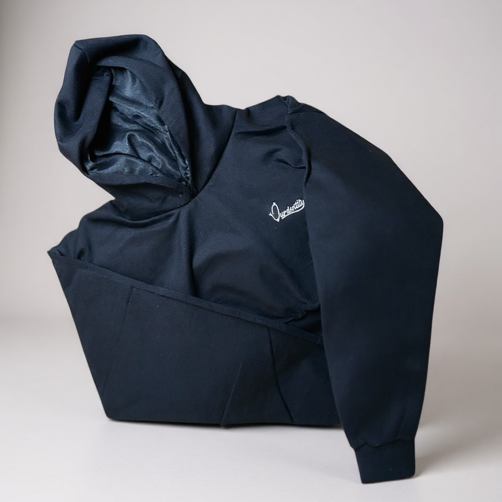 Black Crop Overhead Hoodie