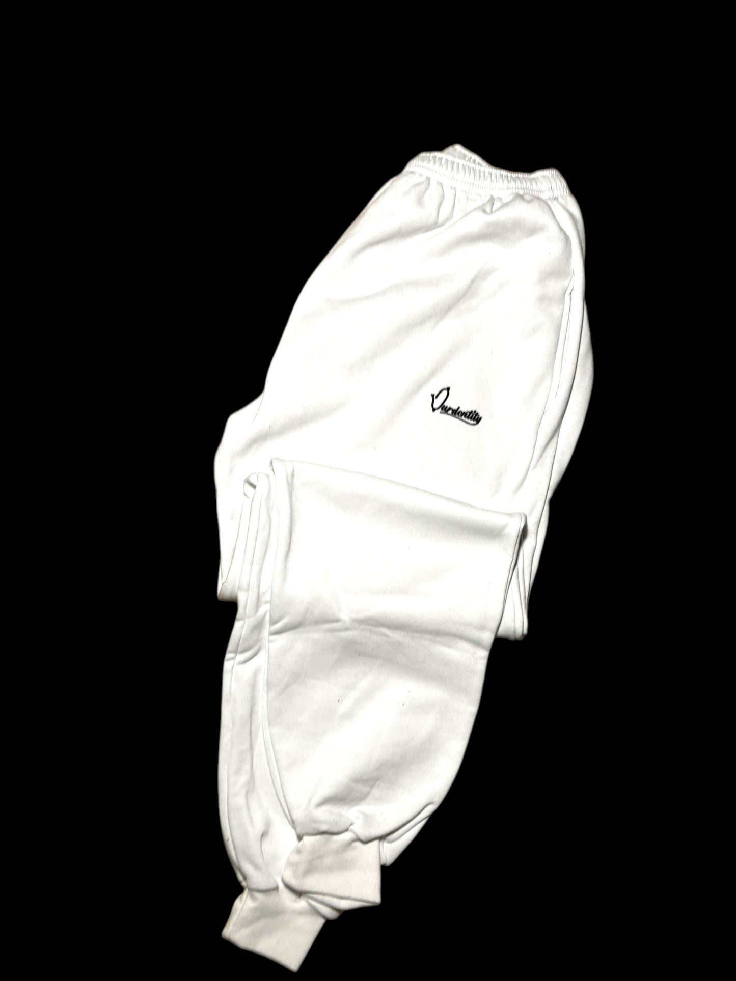 White and Black Overhead Cuff Bottom Tracksuit