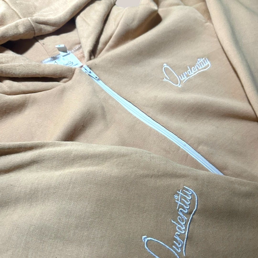 Caramel Full Zip Cuff Bottom Tracksuit