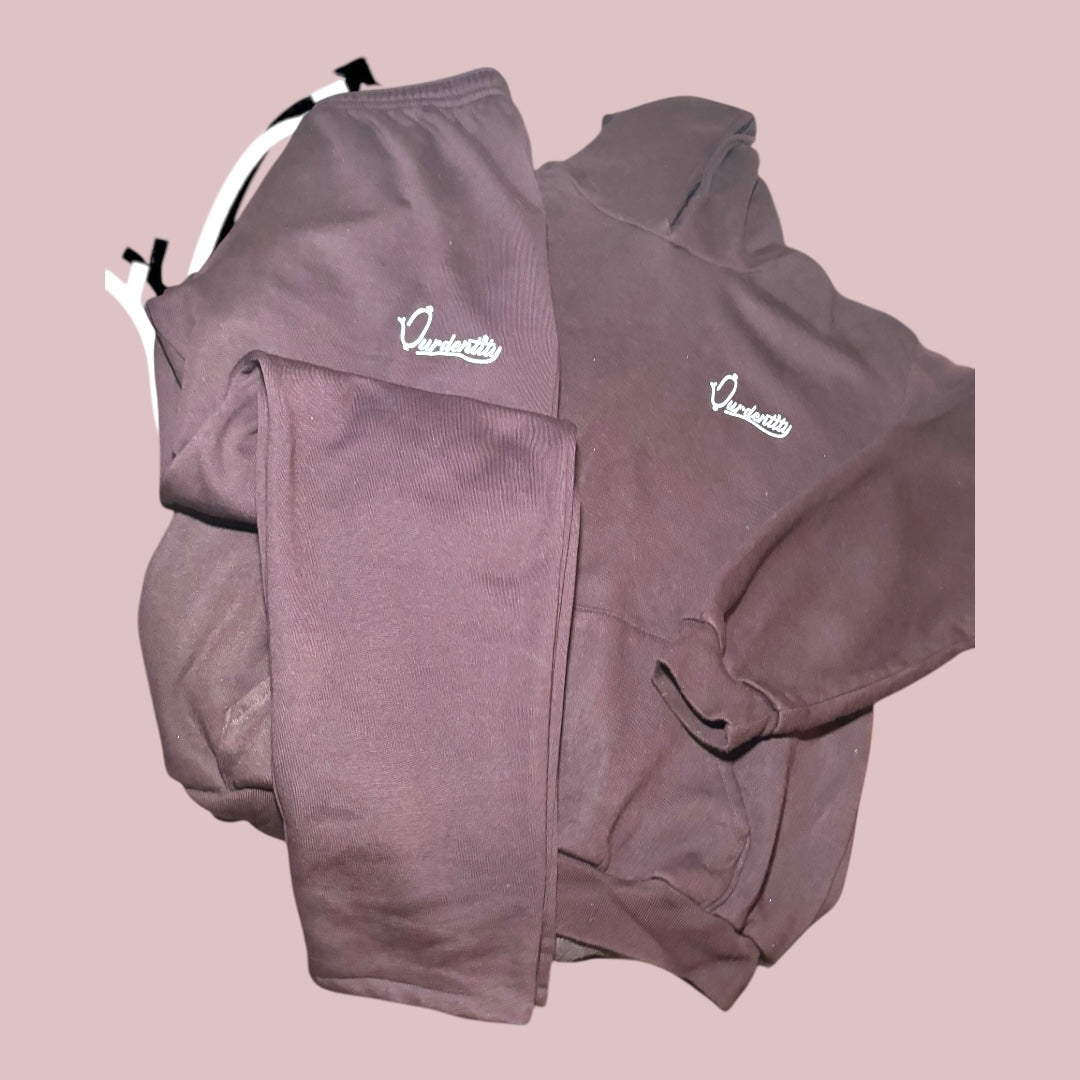 Brown Overhead Tracksuit with Open Ankle Bottoms