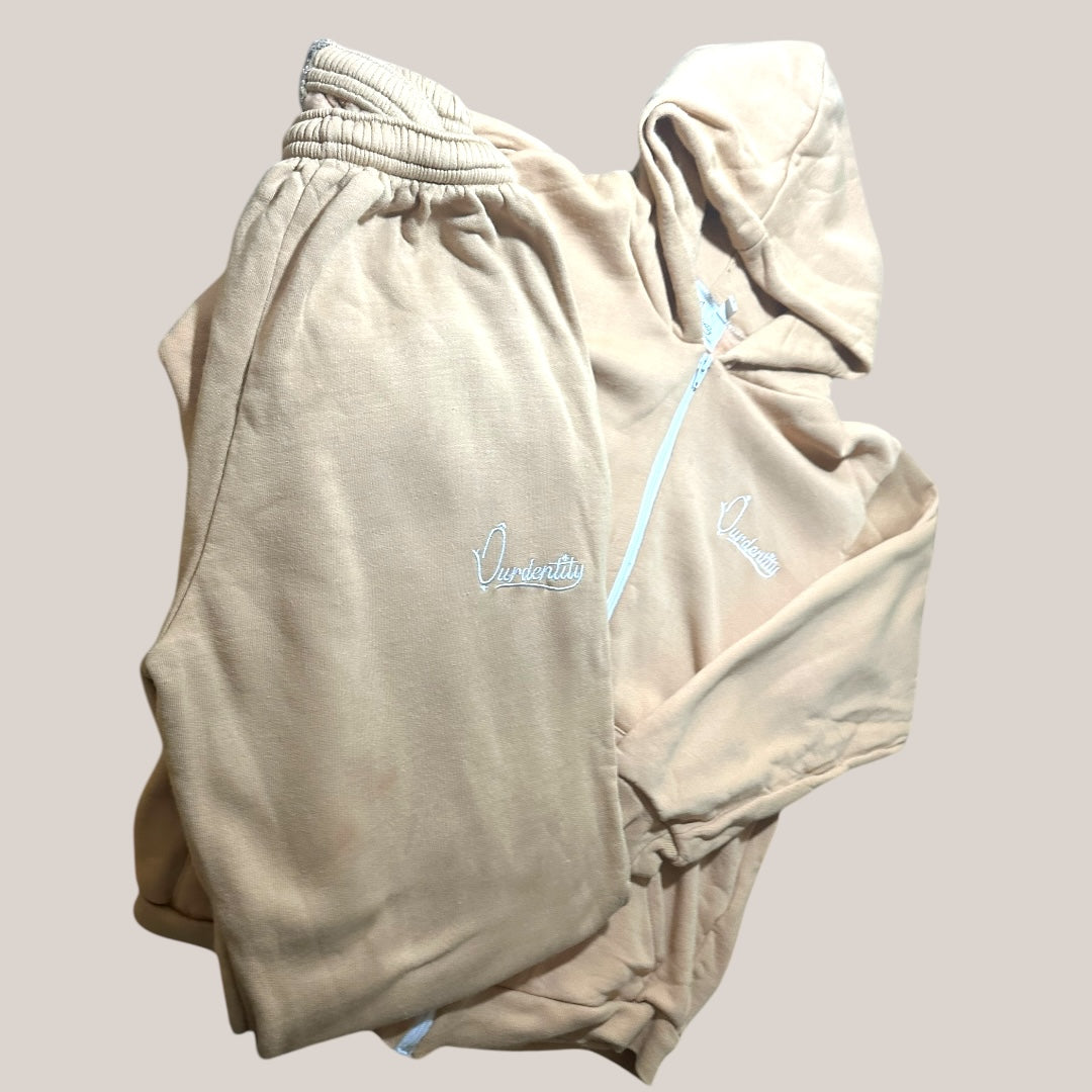 Mushroom Full Zip Cuff Bottom Tracksuit