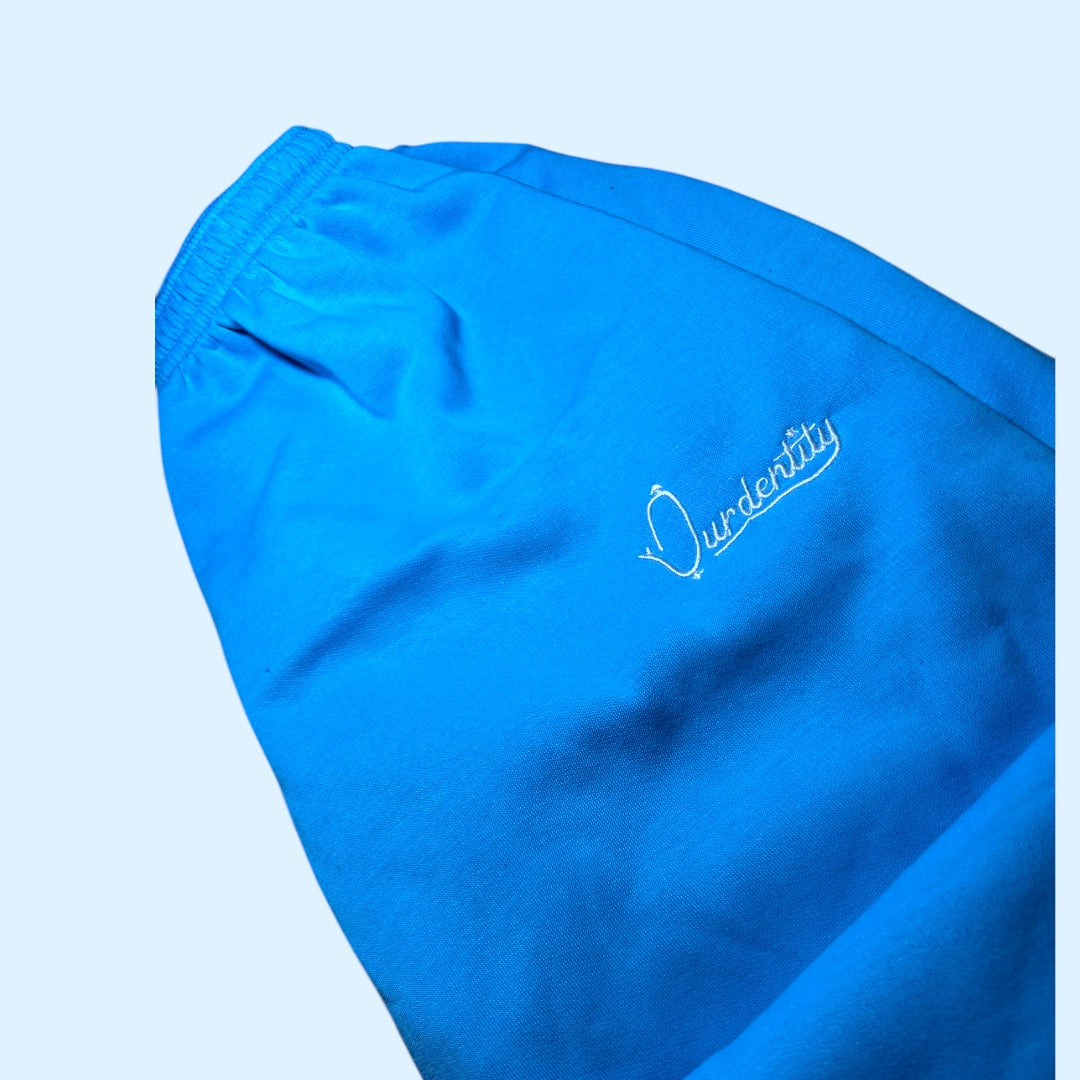 Sky Blue Open Ankle Tracksuit Bottoms