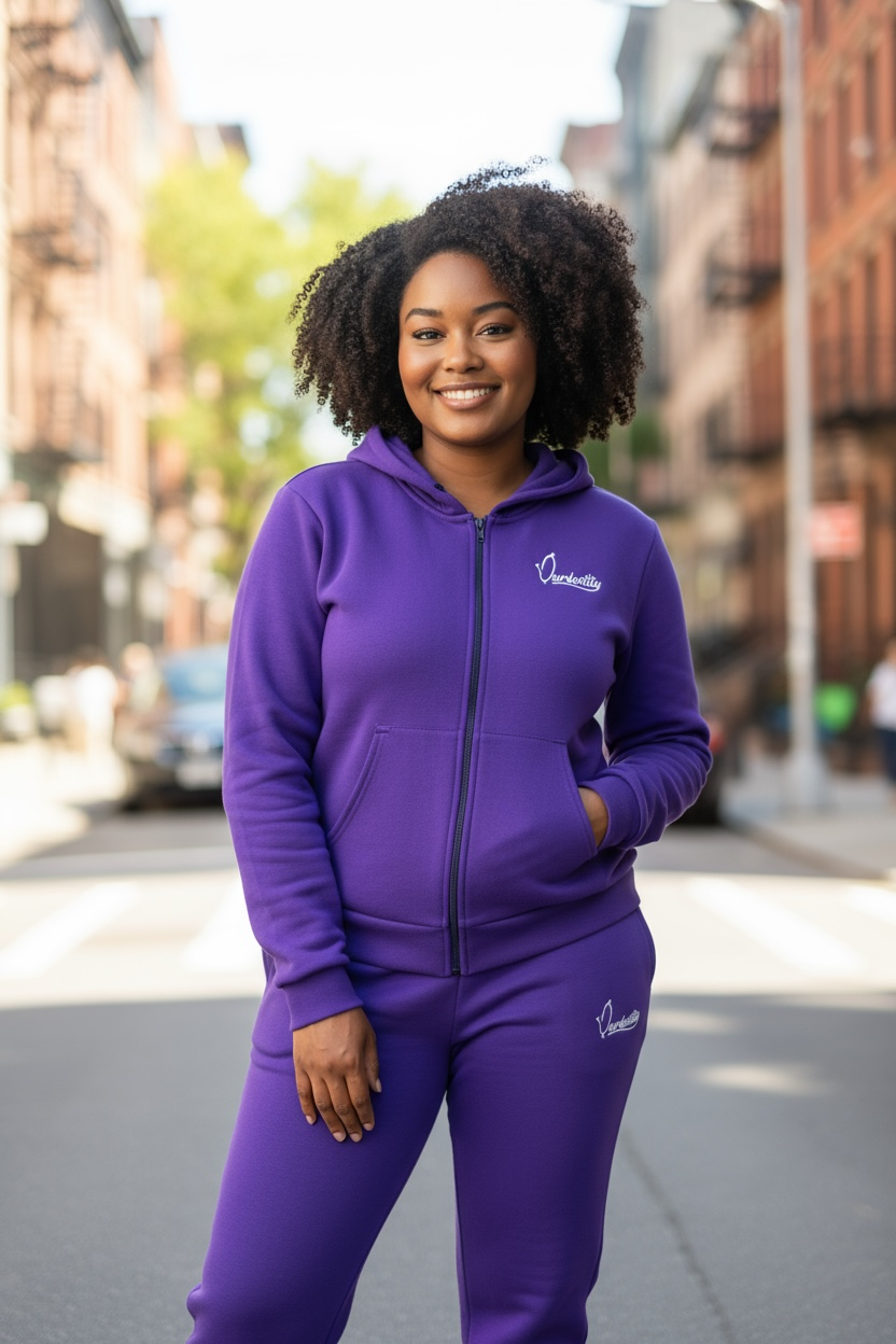 Satin Lined Purple Zip Hoodie