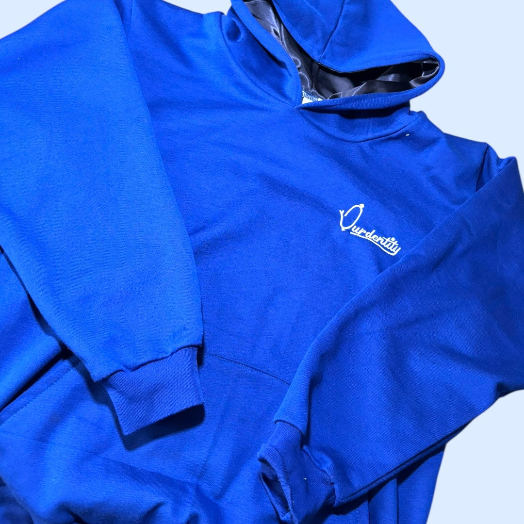 Satin Lined Royal Blue Overhead Hoodie