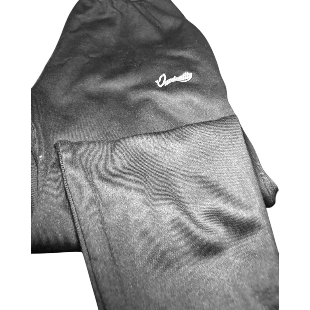 Black Open Ankle Tracksuit Bottoms