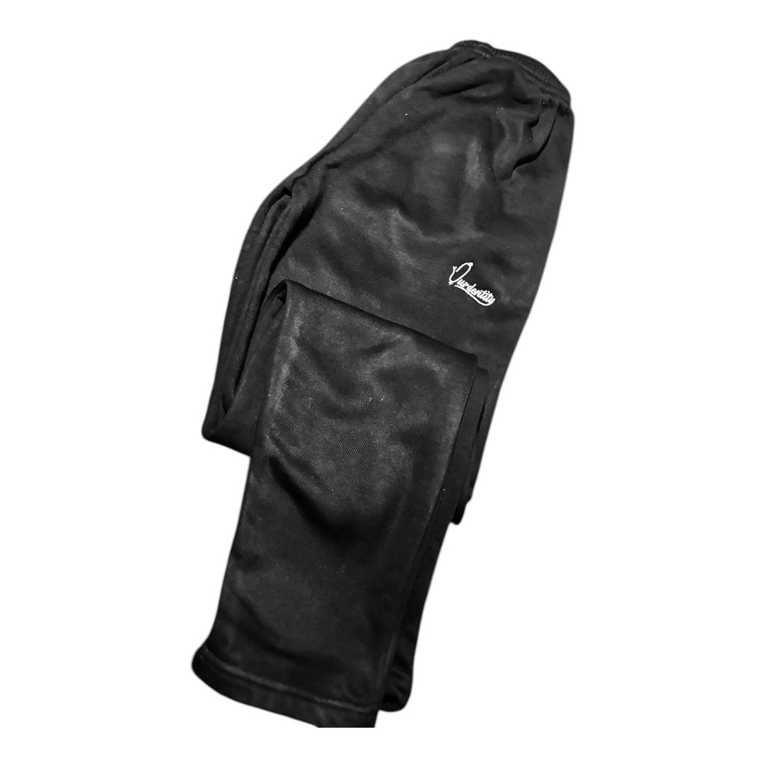 Black Open Ankle Tracksuit Bottoms