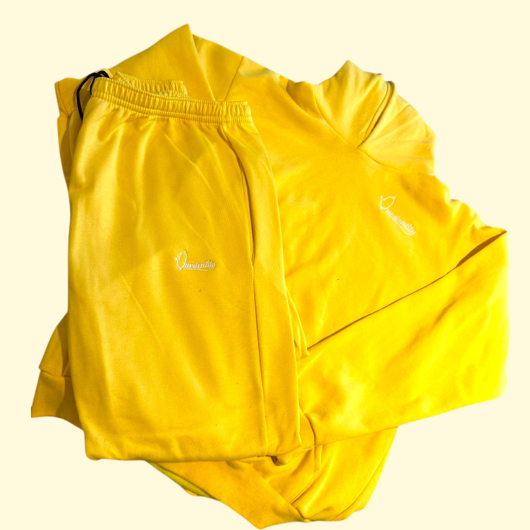 Yellow Overhead Cuff Bottom Tracksuit