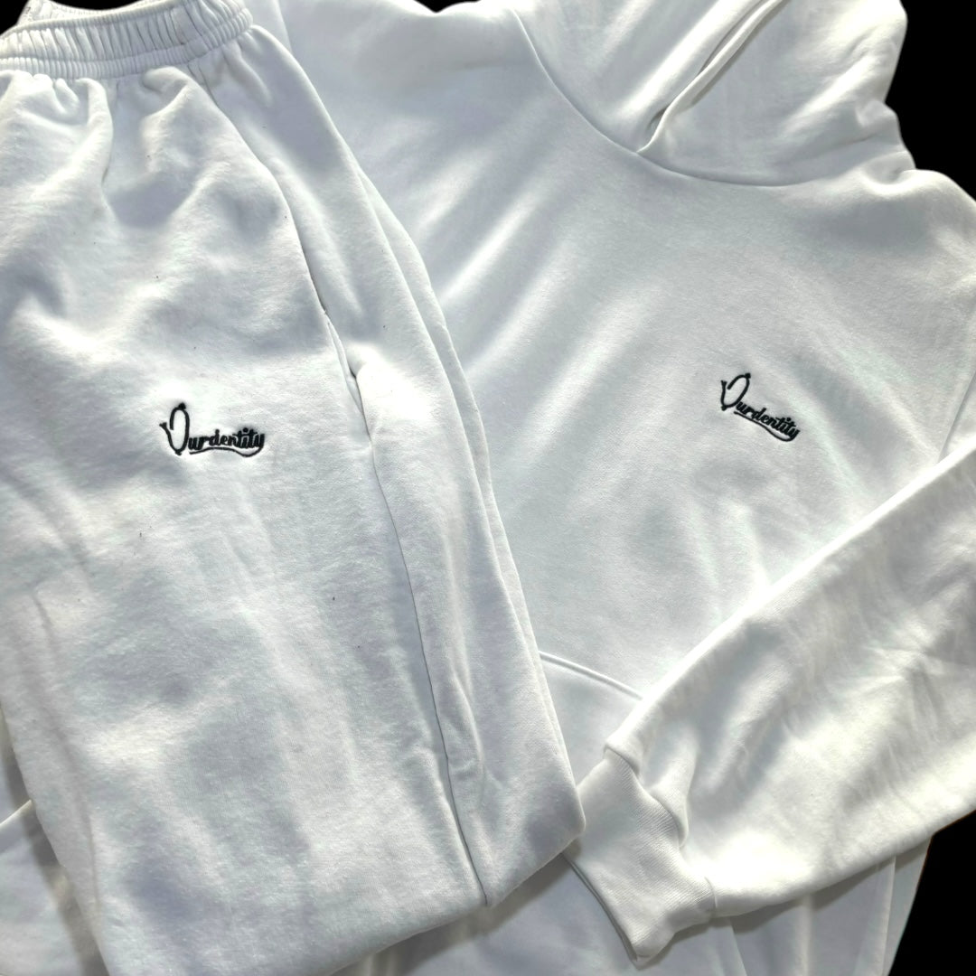 White Overhead Cuff Bottom Tracksuit