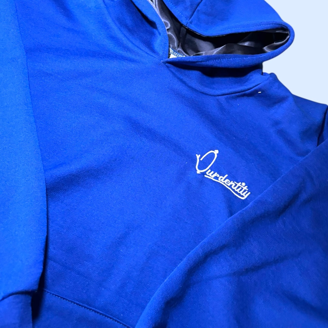 Satin Lined Royal Blue Overhead Hoodie