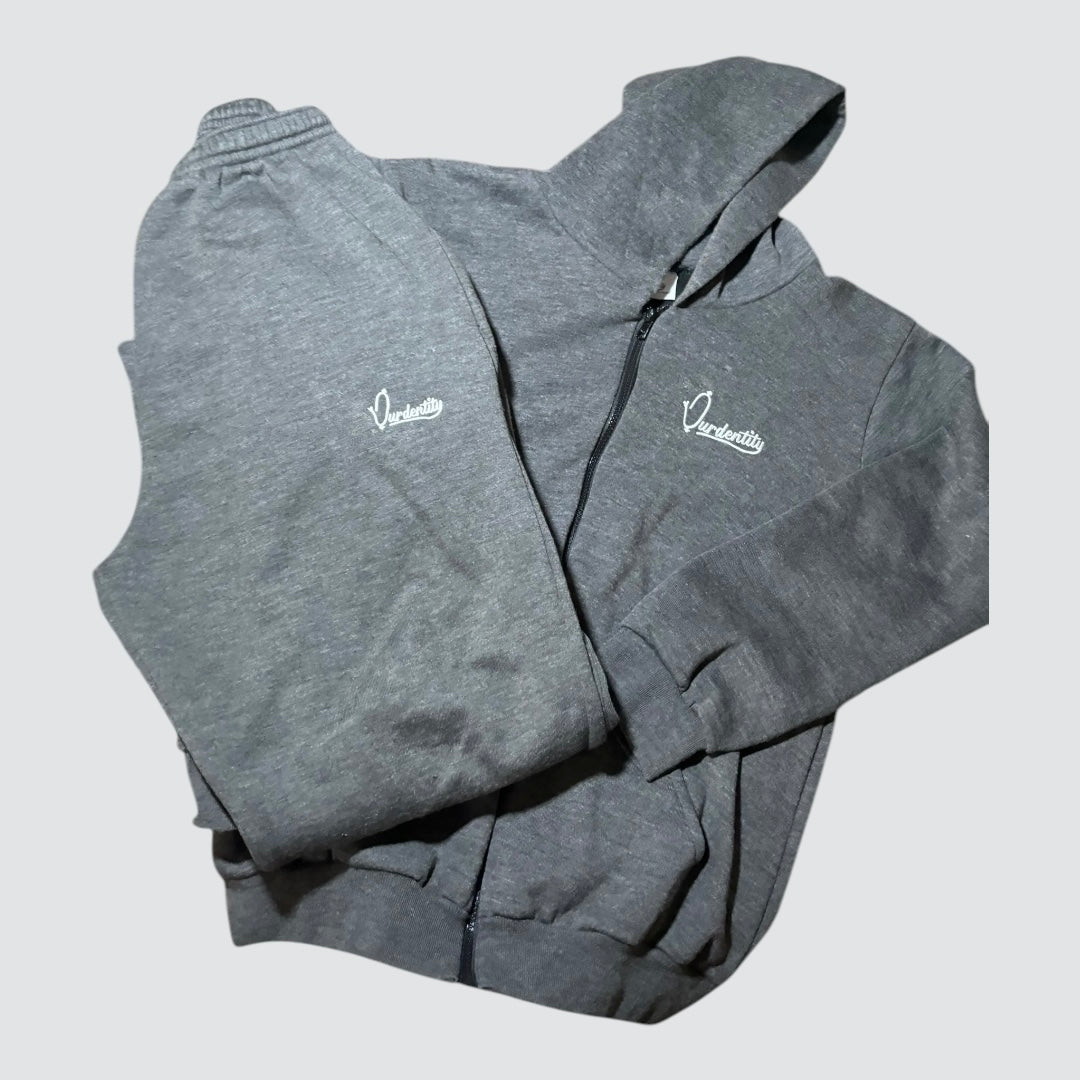 Raven Grey Full Zip Cuff Bottom Tracksuit