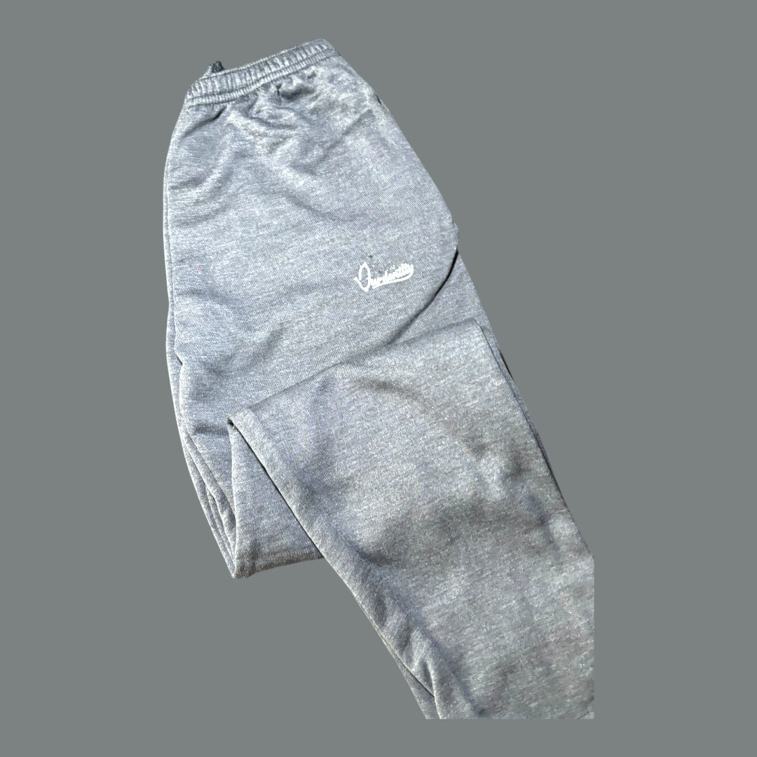 Smoke Grey Overhead Tracksuit with Satin Lined hood and Open Ankle Bottoms