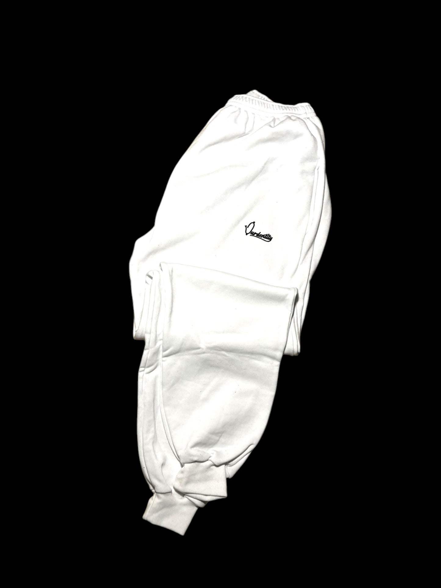 White Cuffed Tracksuit Bottoms