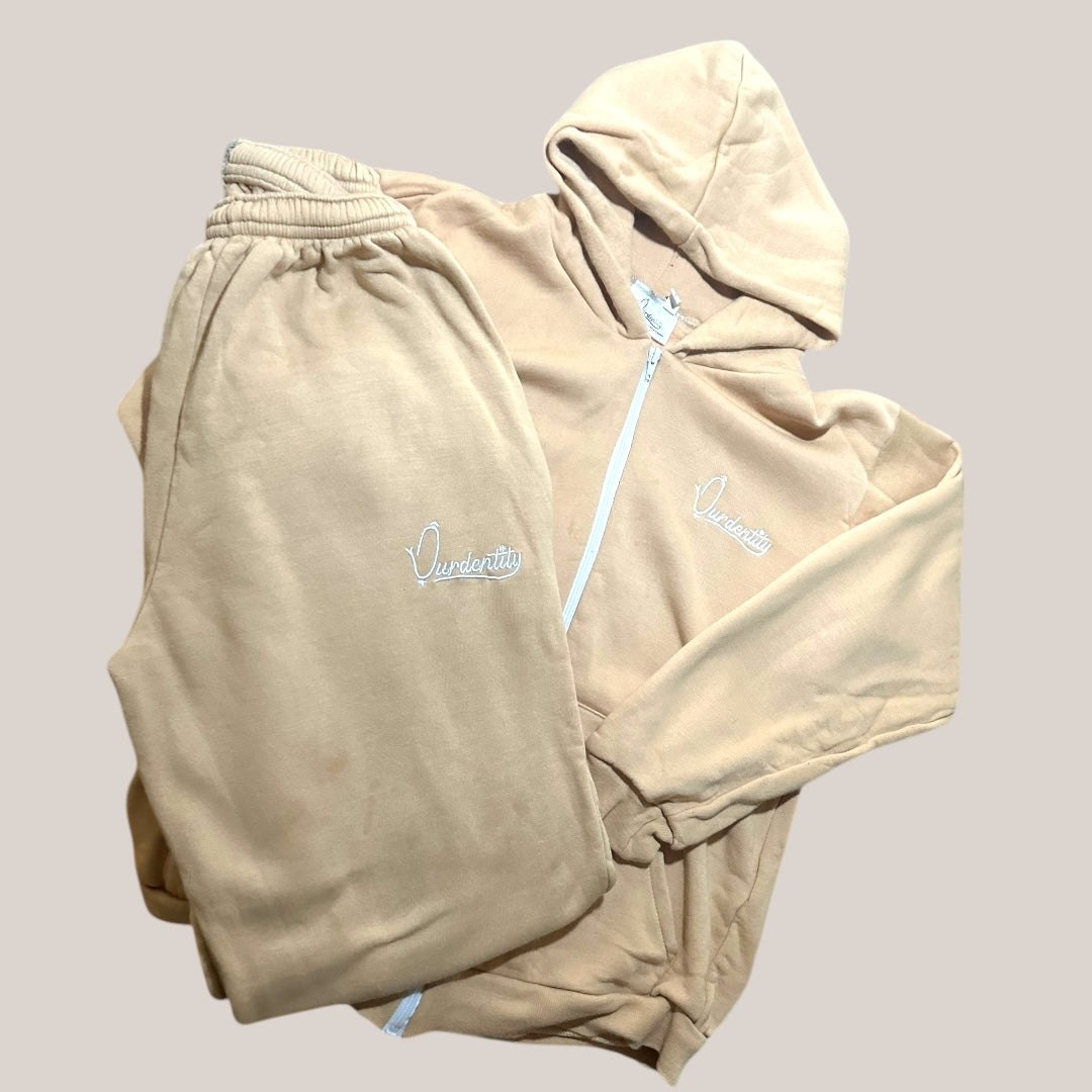 Mushroom Full Zip Cuff Bottom Tracksuit