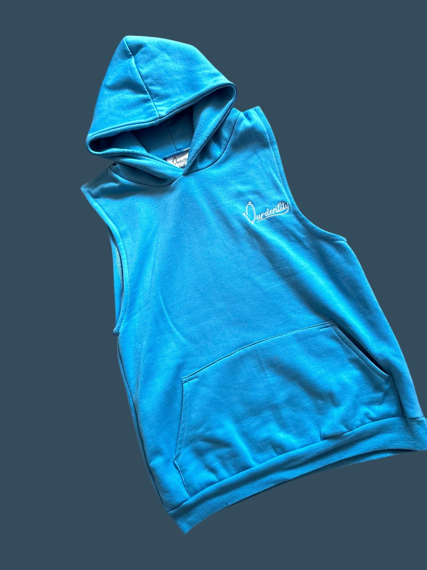Sky Blue Sleeveless Hoodie