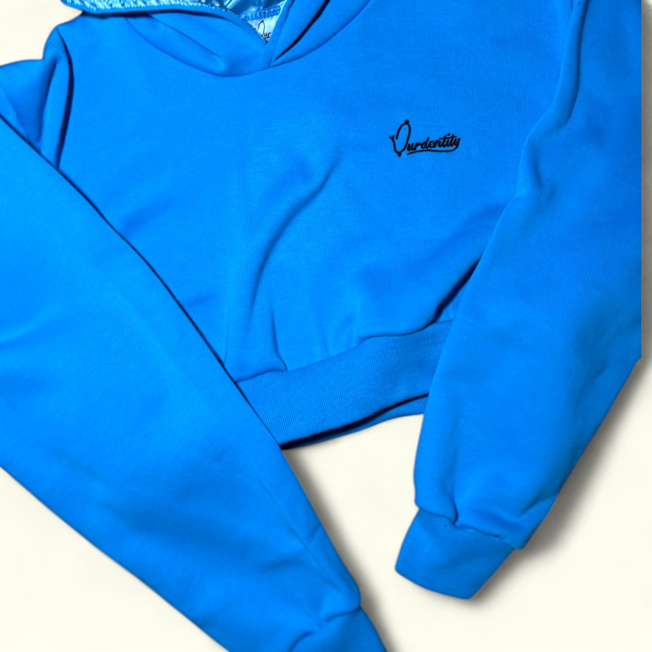 Sky Blue Crop Overhead Hoodie