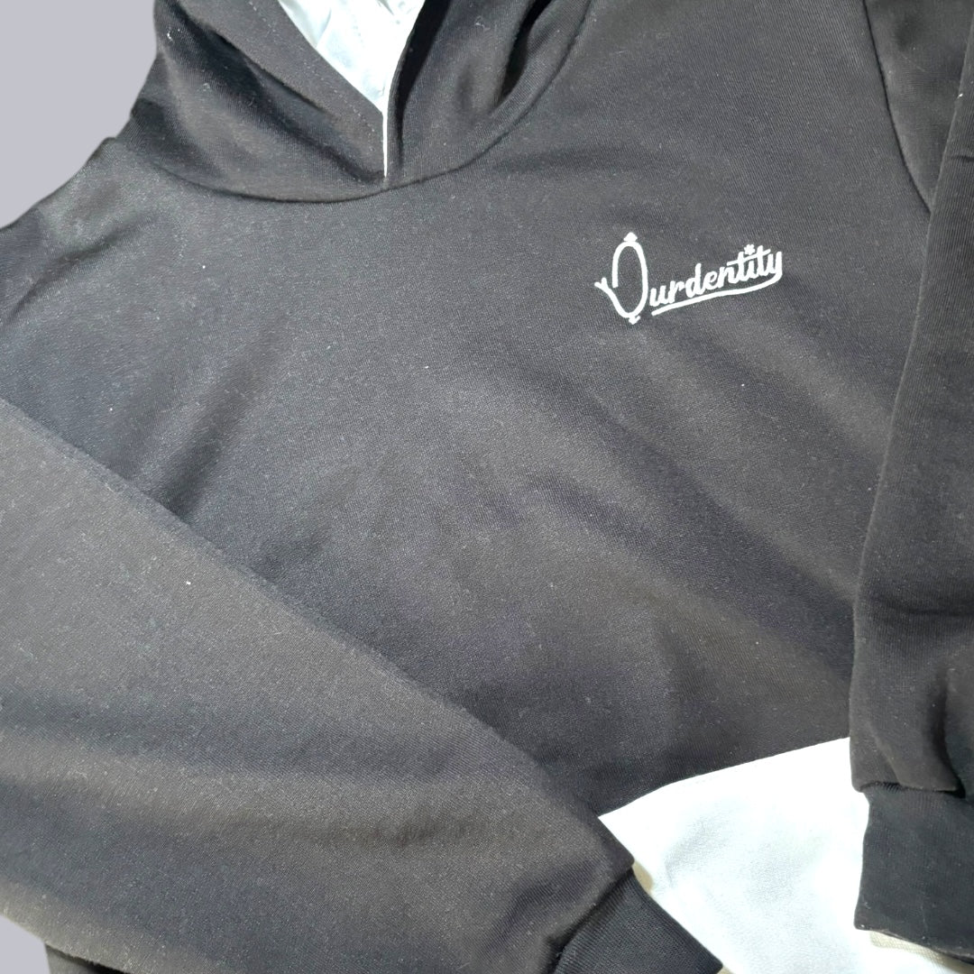 Black and White Overhead Cuff Bottom Tracksuit