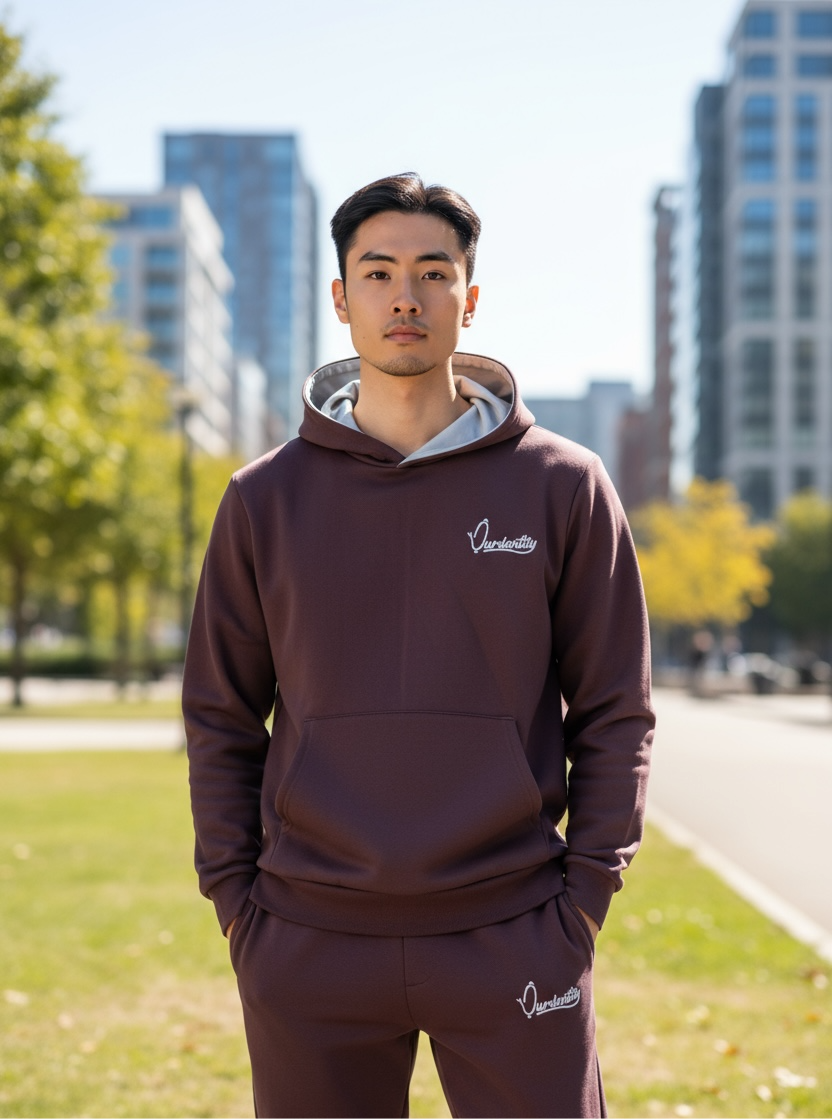 Satin Lined Brown Overhead Hoodie