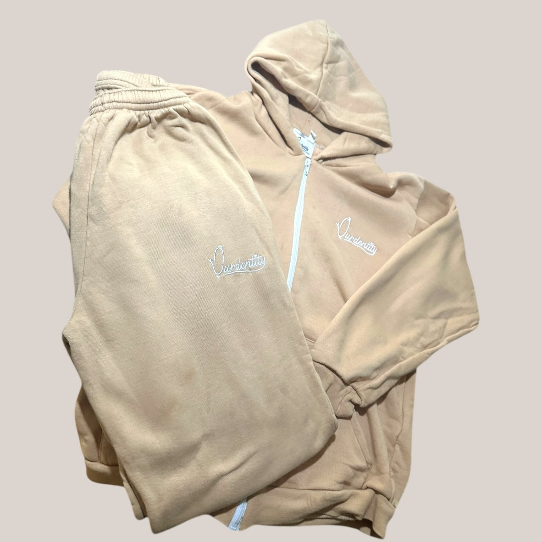 Caramel Full Zip Cuff Bottom Tracksuit
