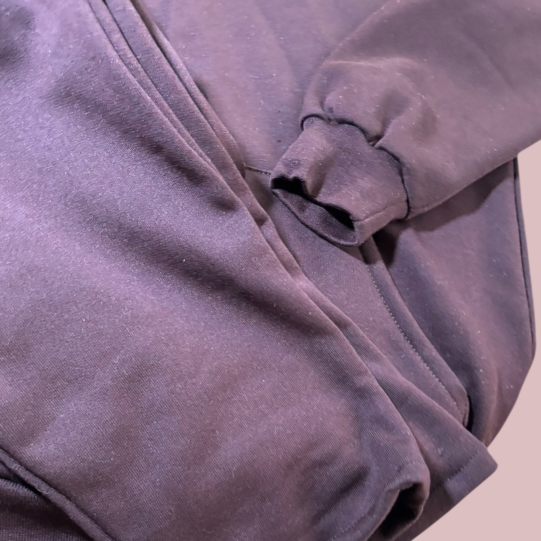 Brown Overhead Tracksuit with Satin Lined Hood and Open Ankle Bottoms