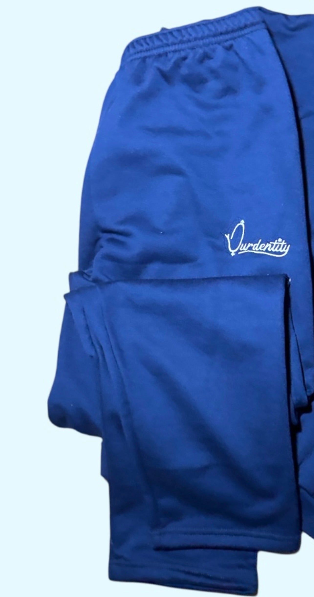 Navy Blue Overhead Tracksuit with Satin Lined Hood and Open Ankle Bottoms