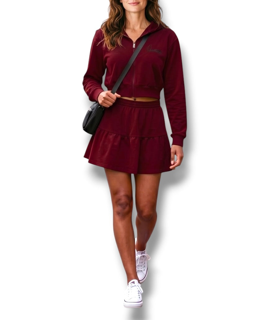 Dark Wine Rara Miniskirt