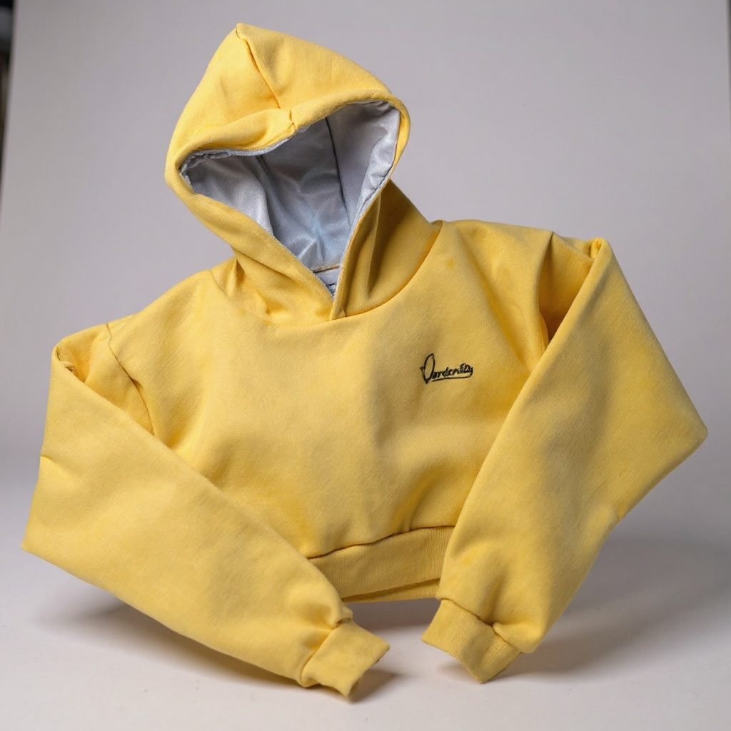 Yellow Crop Overhead Hoodie