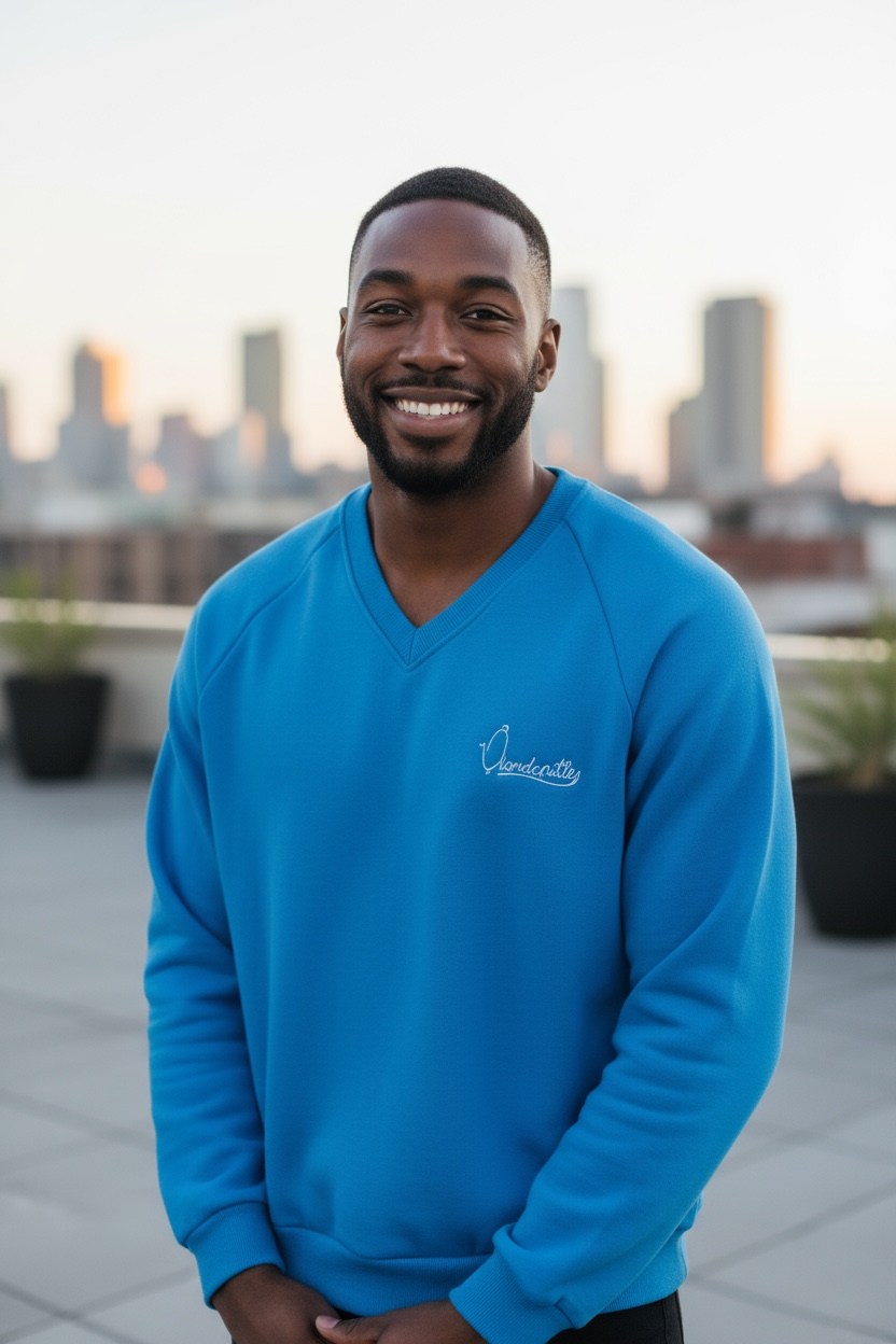 Sky Blue V Neck Jumper