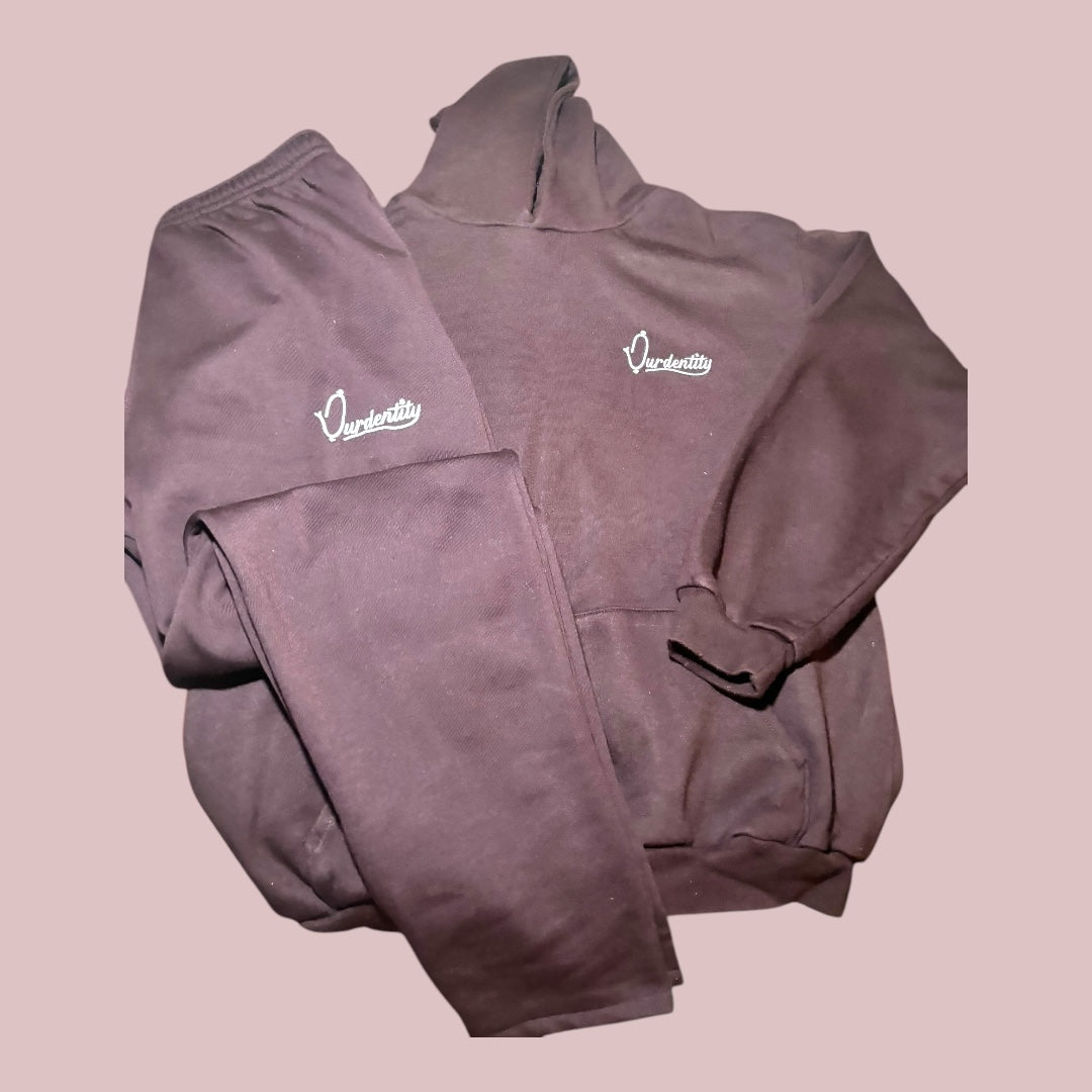 Brown Overhead Tracksuit with Open Ankle Bottoms