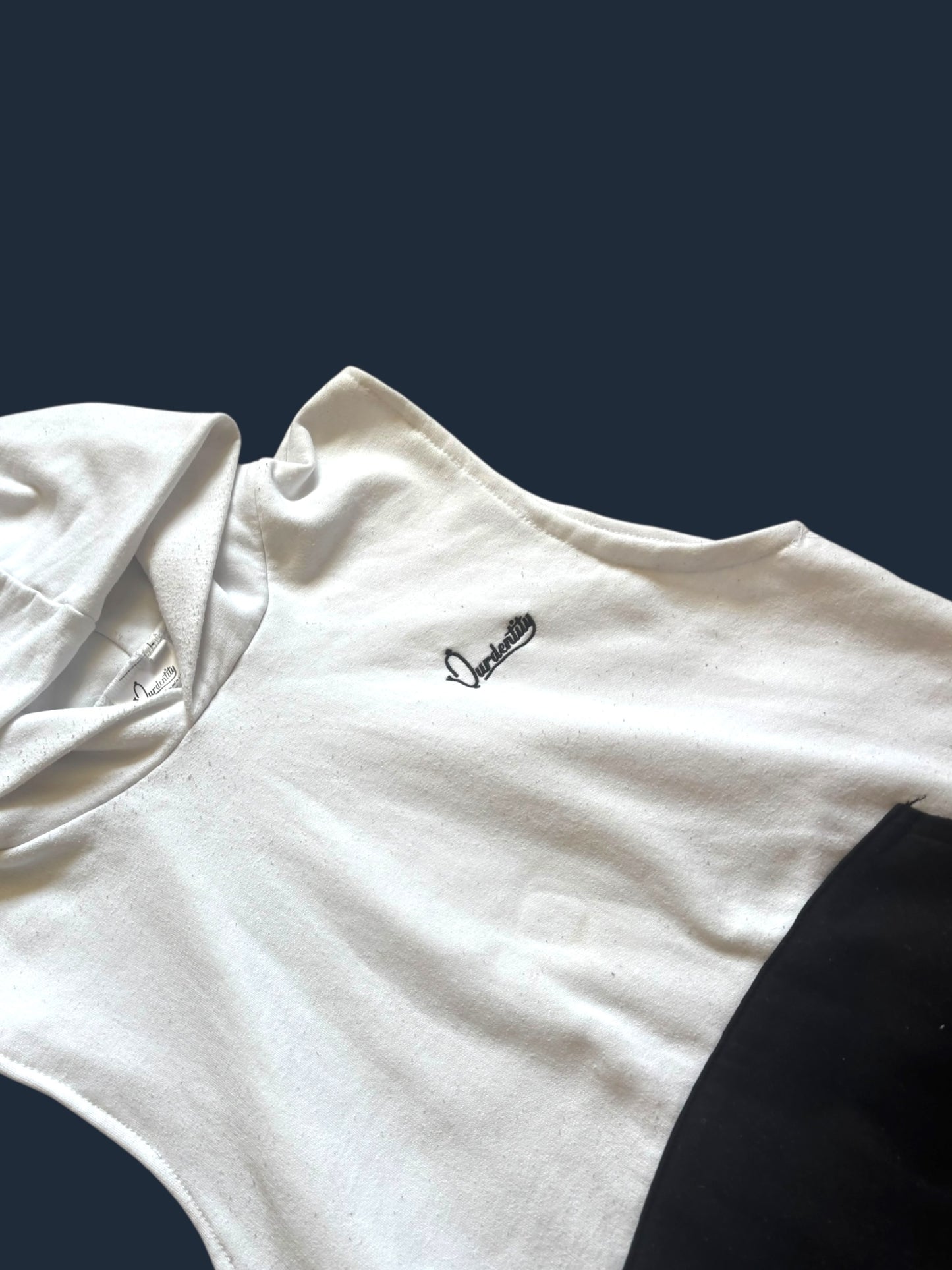 White and Black Sleeveless Hoodie