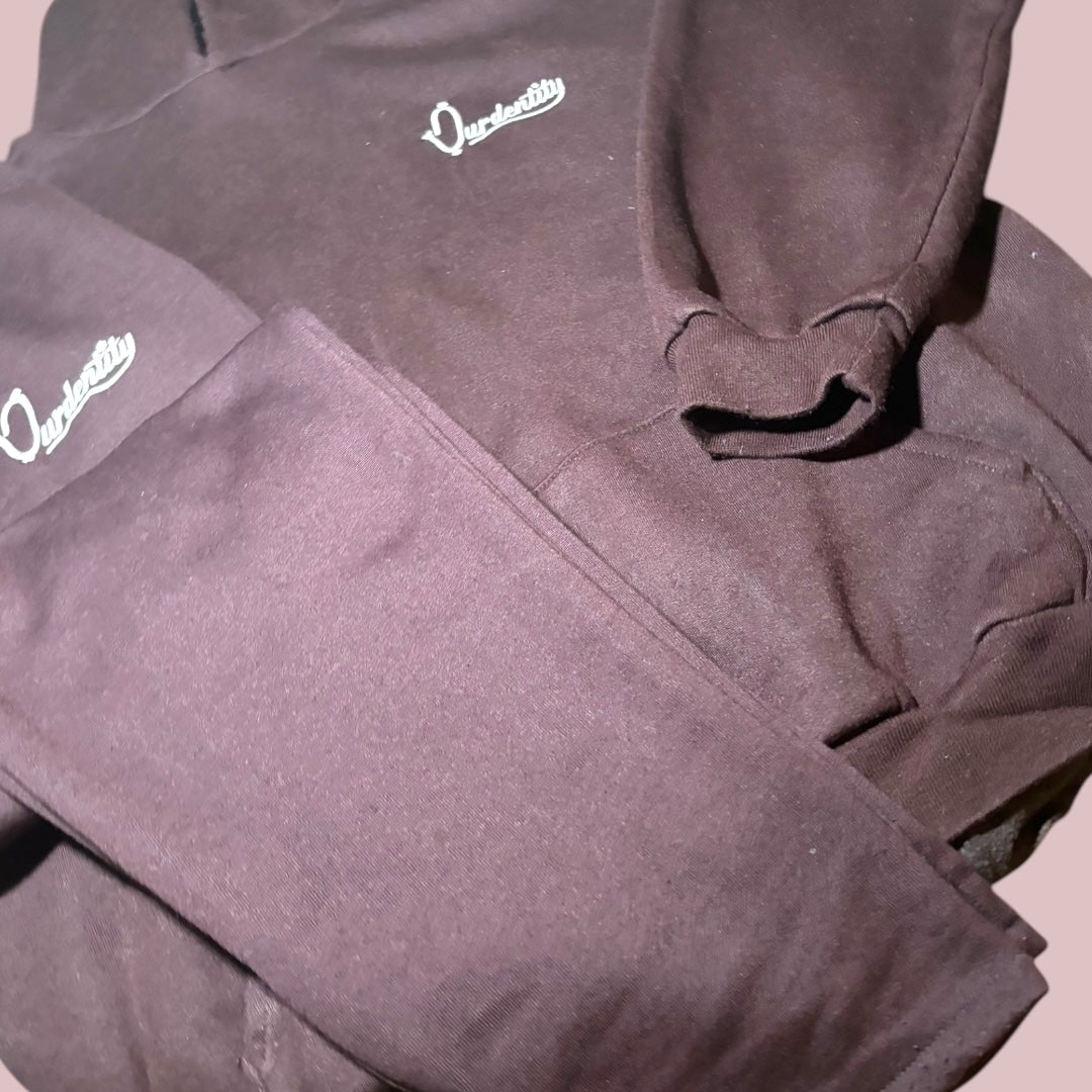 Brown Overhead Tracksuit with Open Ankle Bottoms