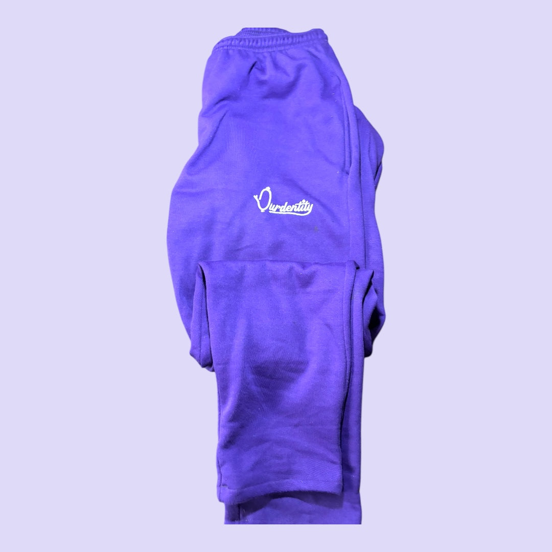 Purple Overhead Tracksuit with Satin Liner Hood and Open Ankle Bottoms