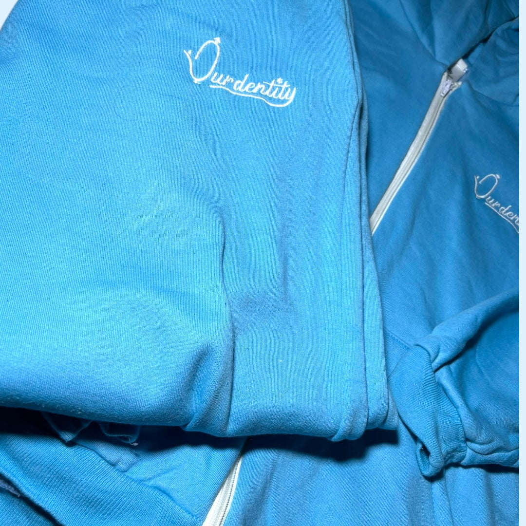 Sky Blue Full Zip Cuff Bottom Tracksuit