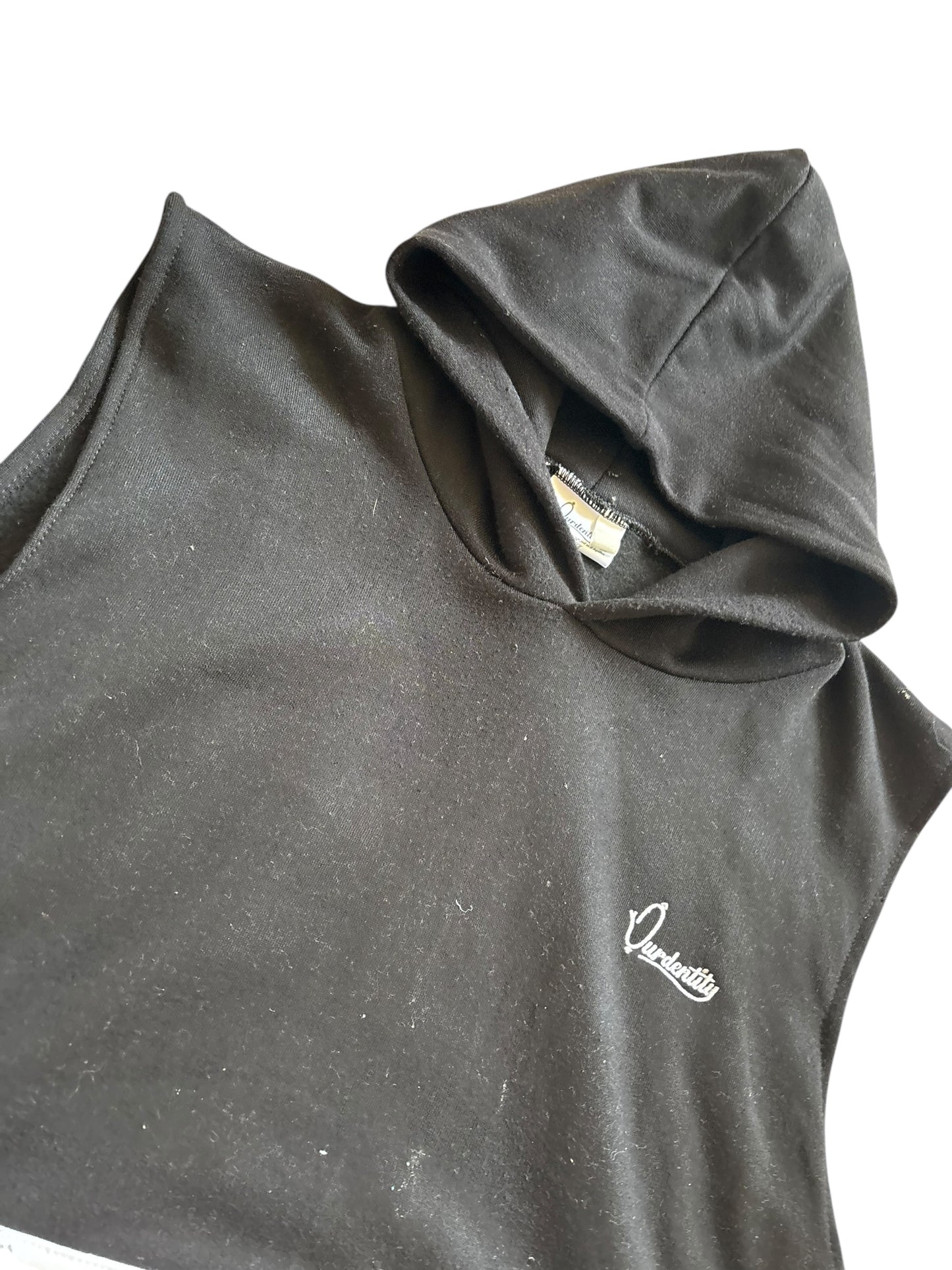 Black and White Sleeveless Hoodie