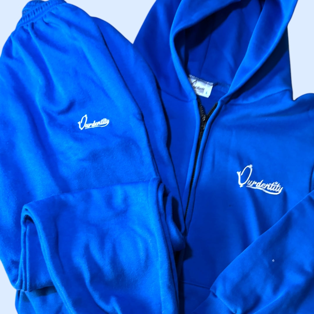 Royal Blue Full Zip Cuffed Bottom Tracksuit