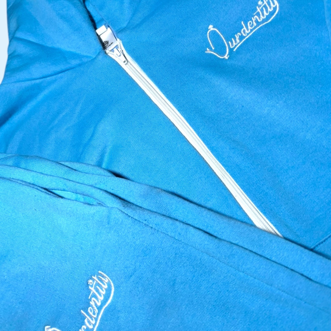 Sky Blue Full Zip Cuff Bottom Tracksuit