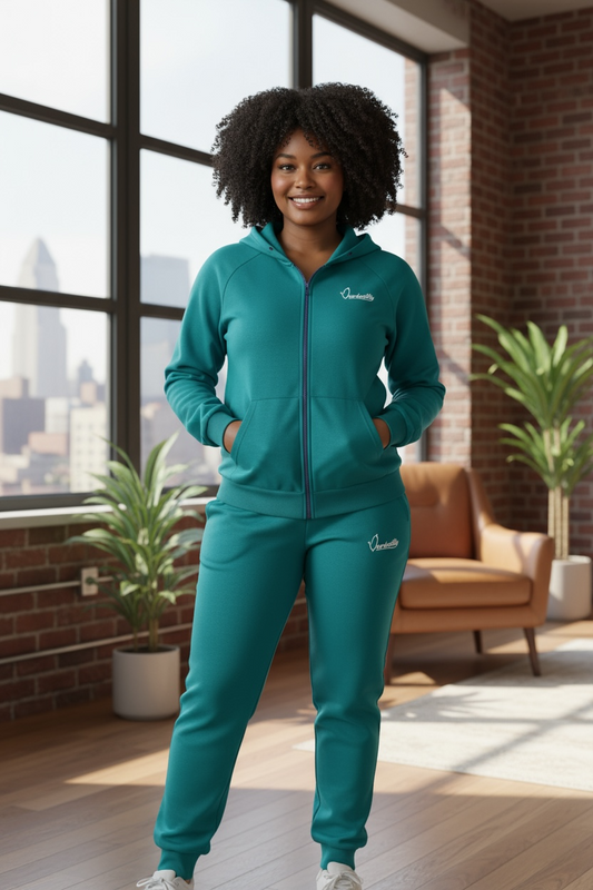 Forest Green Zip Cuffed Bottom Tracksuit