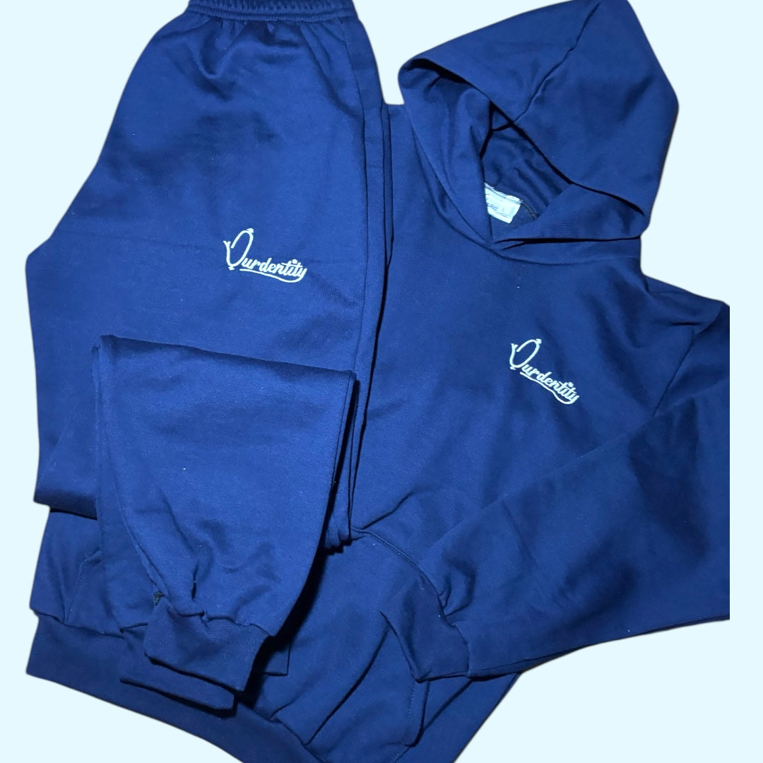 Navy Blue Overhead Cuff Bottom Tracksuit