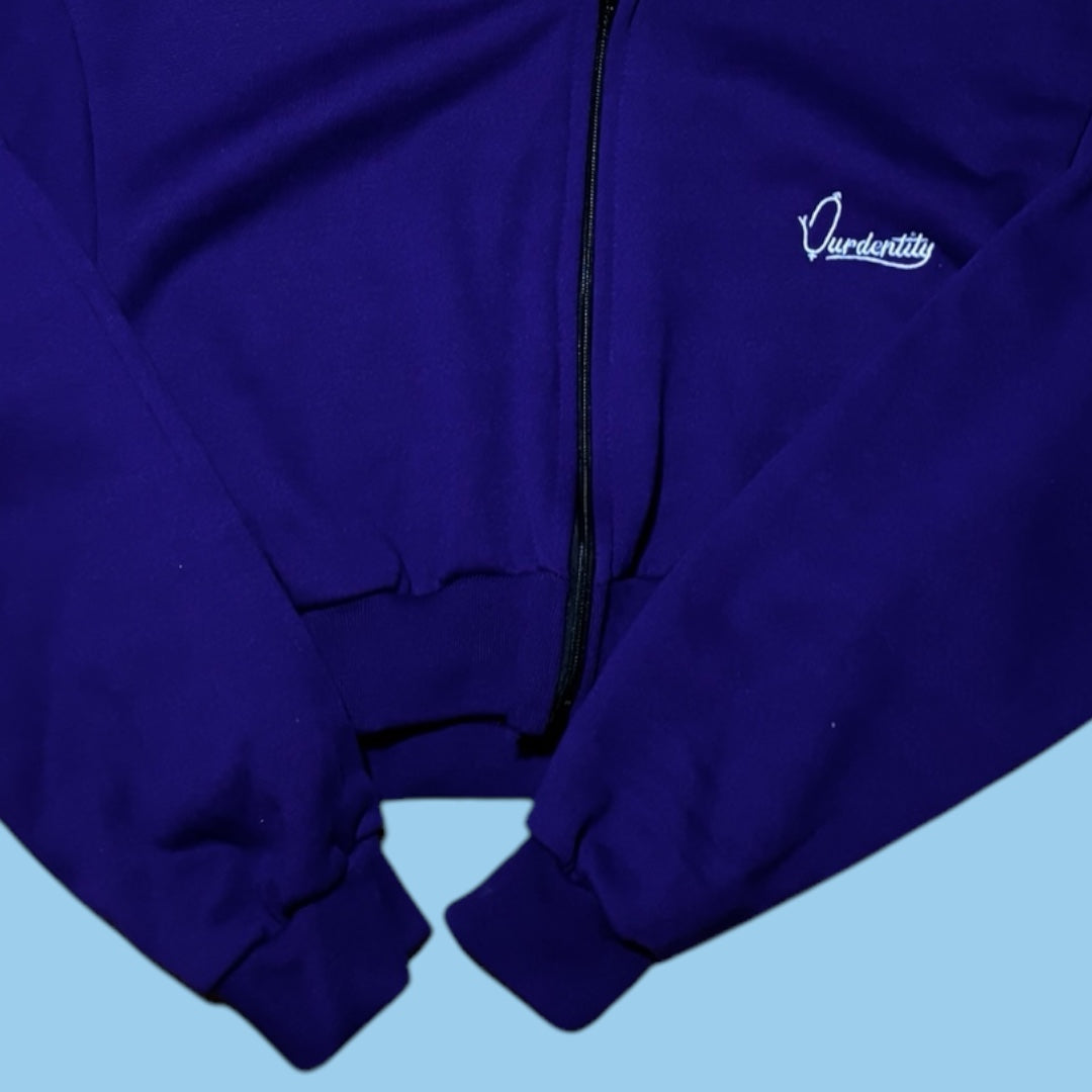 Purple Crop Zip Hoodie