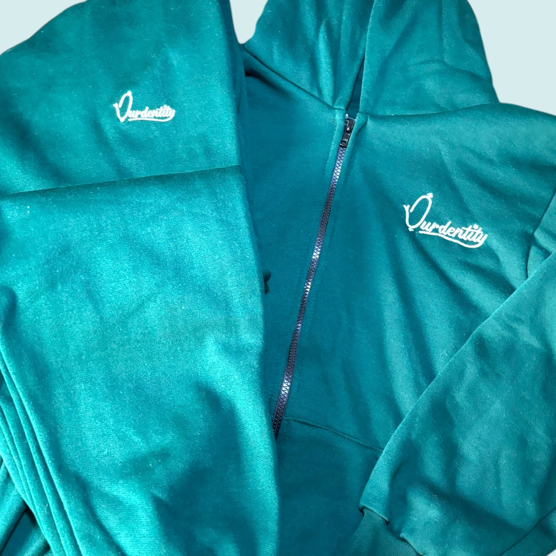 Forest Green Zip Cuffed Bottom Tracksuit