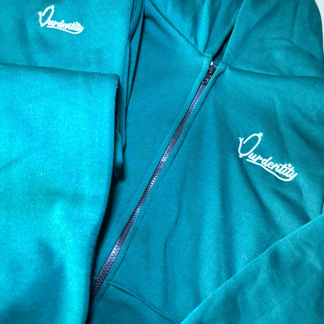 Forest Green Zip Cuffed Bottom Tracksuit