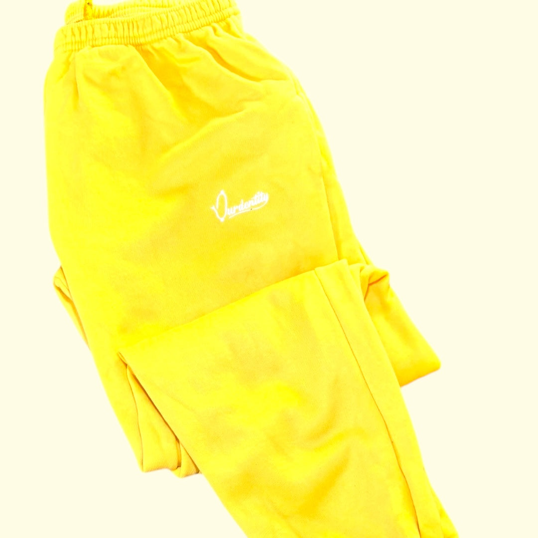Yellow Overhead Tracksuit with Open Ankle Bottoms